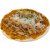 Lahmacun met kaas, groenten en vlees